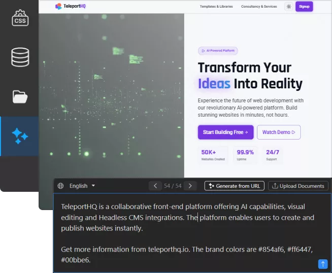 AI website builder footer CTA image